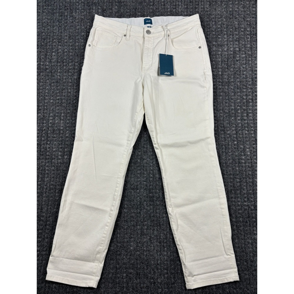JAG Carter Mid Rise Girlfriend Jeans White Denim Size 12/26